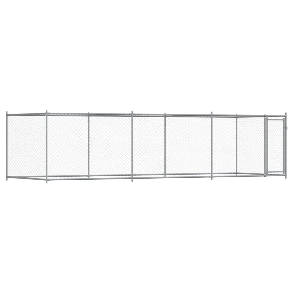 vidaXL Jaula de Perros con Puerta Perrera Caseta Corral Acero Galvanizado Gris Dimensiones 2 x 2 x 1.5 m,  4 x 2 x 1.5 m,  6 x 2 x 1.5 m y mas