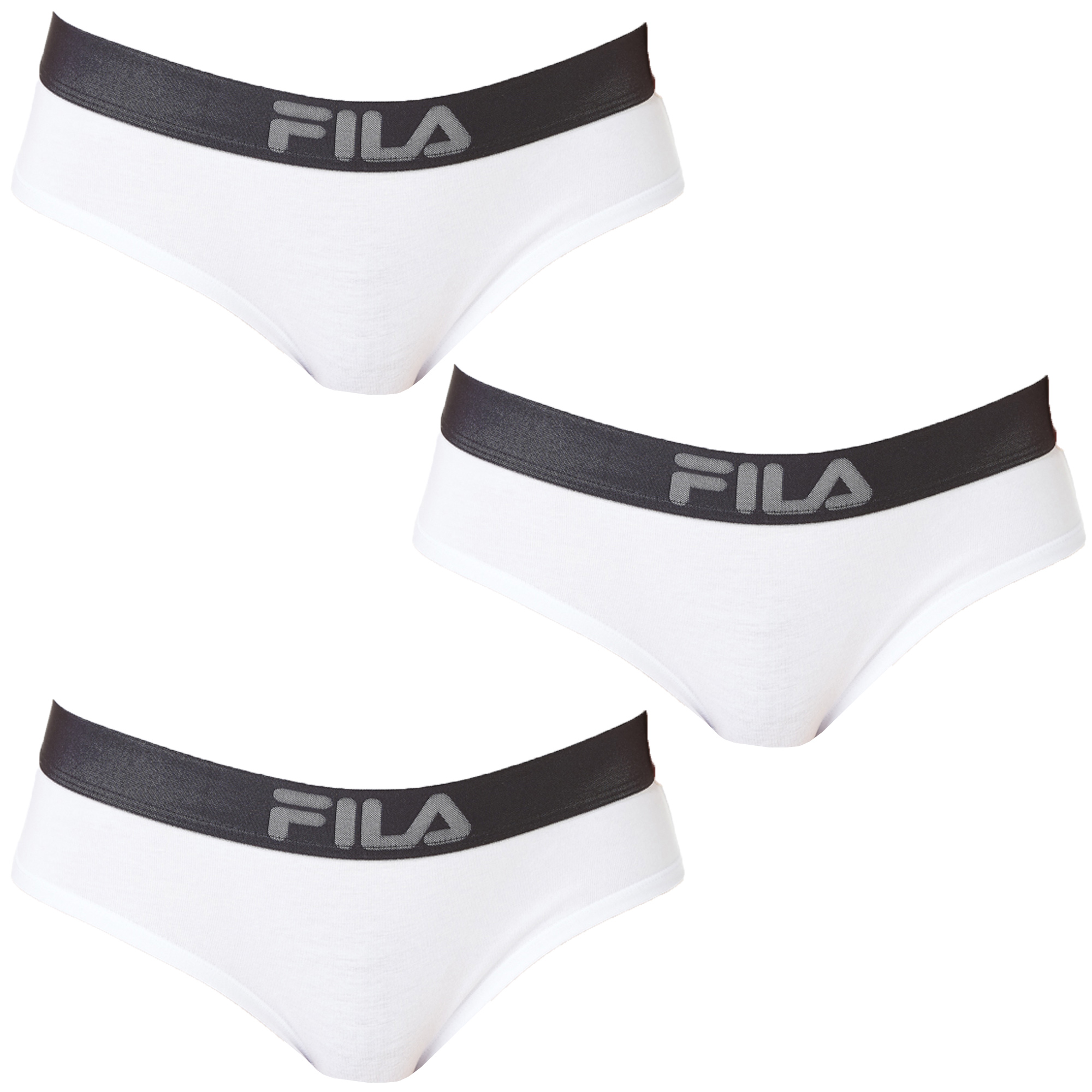 Pack 3 braguitas deportivas de algodón FILA color negro