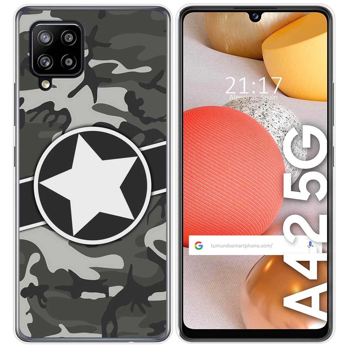 Tumundosmartphone Funda Gel Tpu para Samsung Galaxy A42 5G diseño Camuflaje 02 Dibujos