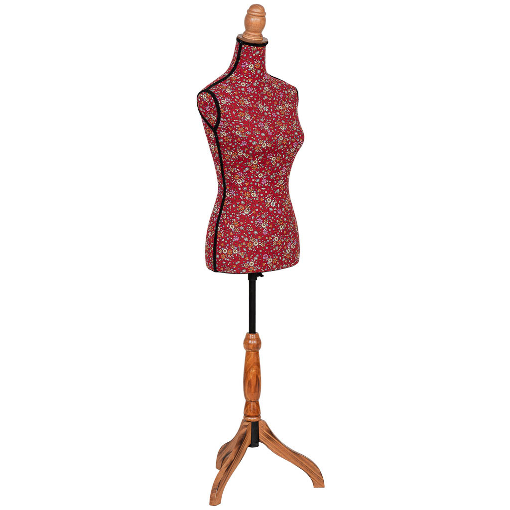 Wonderlust Deco - Maniquí de madera y espuma con tela roja 37.5x24x168 cm Rojo 37.5x24x168h cm