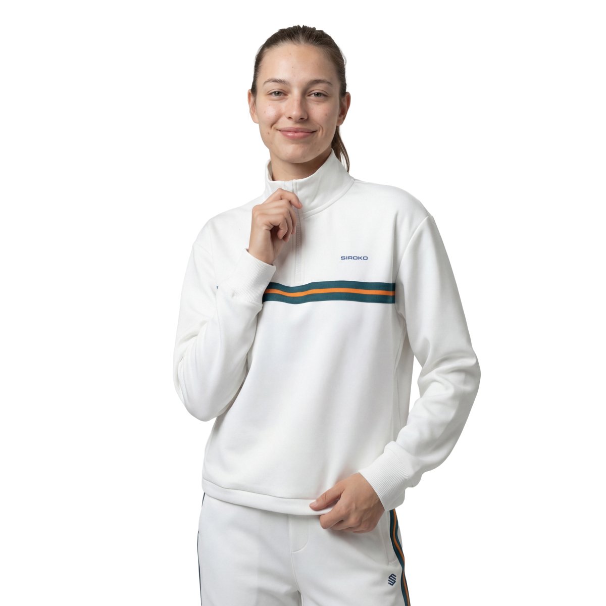 SIROKO - Sudadera de Tenis para Mujer Siroko Tiebreak-W White_
