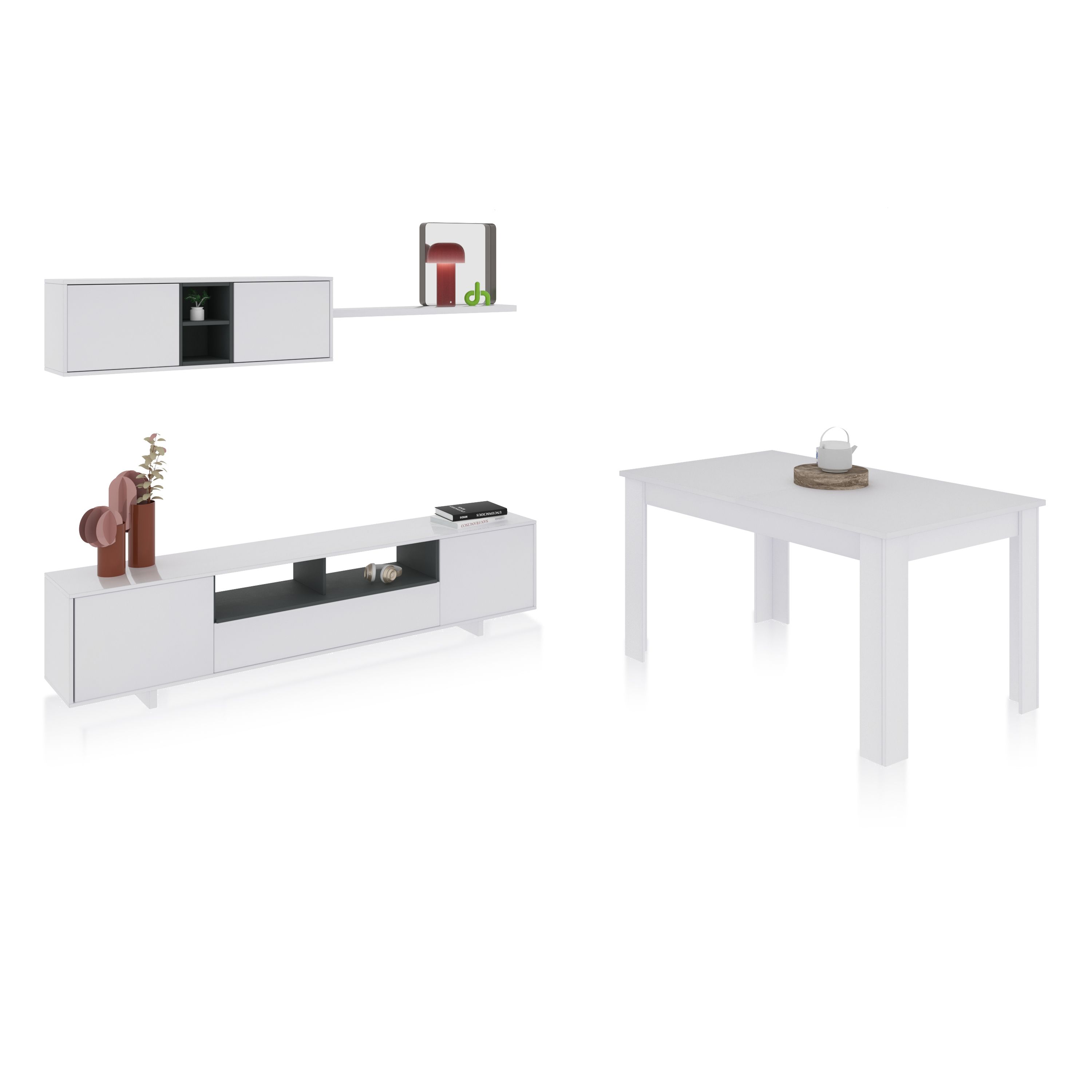 Habitdesign -Pack salón con mesa de comedor Plus VB
