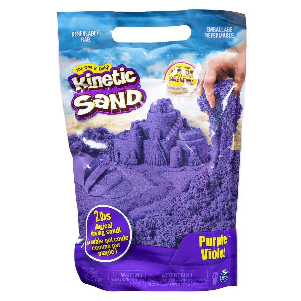 SPIN MASTER - KINETIC SAND - 907 g de Arena Mágica Morada para Mezclar, Moldear y Crear - Kit Manualidades Niños - 6061465 - Juguetes Niños 3 Años +