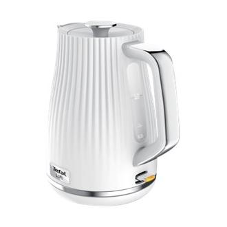 Hervidor eléctrico TEFAL KO250130 con una potencia de 2400 W y una capacidad de 1,7 L - hervidor de plástico, color blanco, con base giratoria 360°.