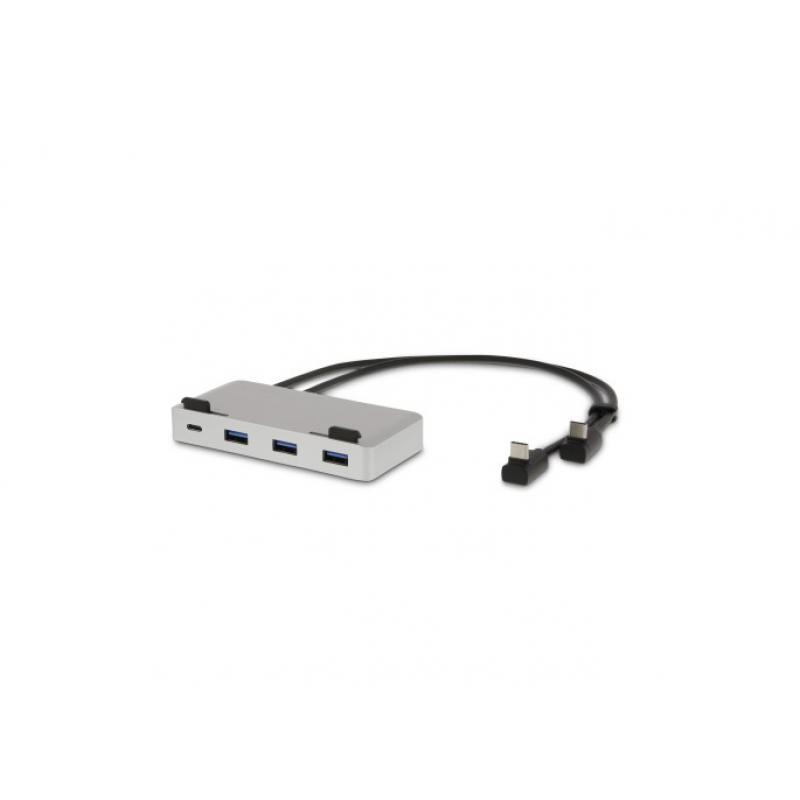 Base de acoplamiento USB-C ProStand 4K, USB-C, 3x USB 3.0, HDMI, Mini-DP, Gigabit, 2x USB-C, plateado