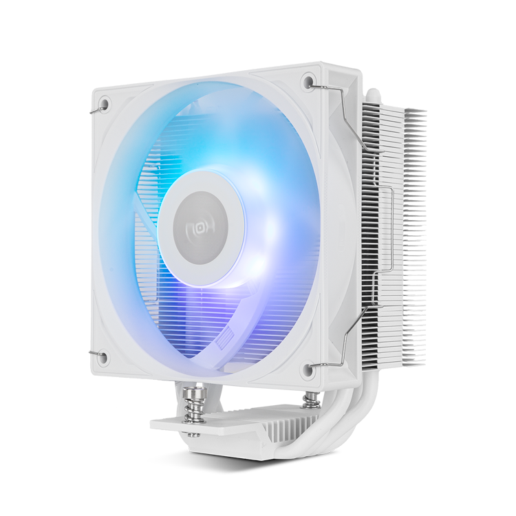 NOX XTREME PRODUCTS HUMMER R-400 ARGB White - Disipador CPU por Aire, Ventilador 120mm PWM, Iluminación ARGB, TDP 235W, 4 Heatpipes, Compatible Intel/AMD, Silencioso y Eficiente, Blanco