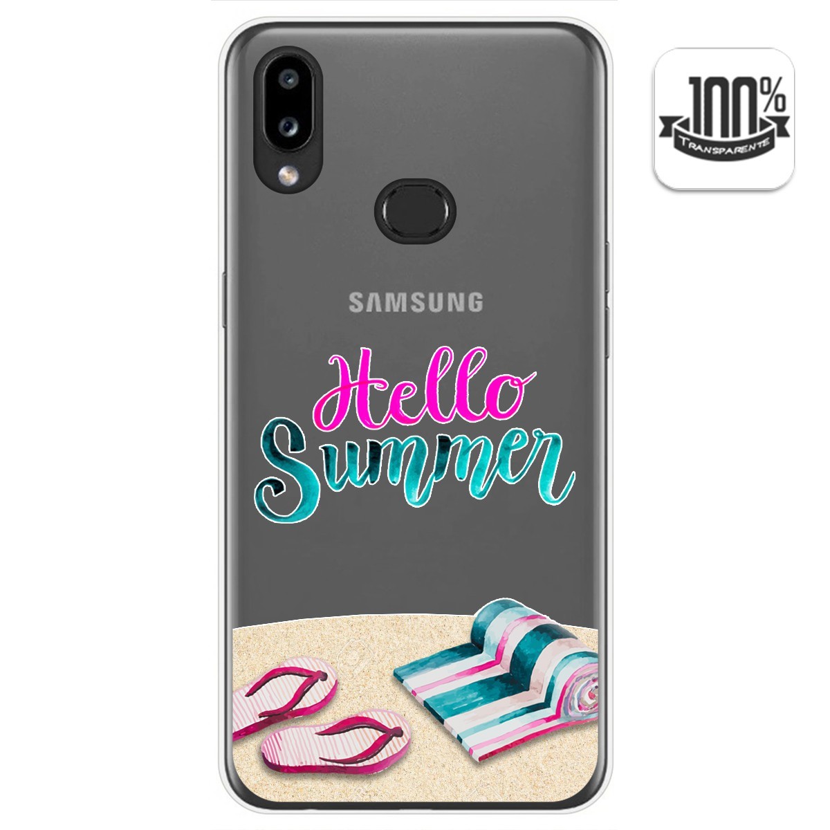 Tumundosmartphone Funda Gel Transparente para Samsung Galaxy A10s diseño Summer Dibujos