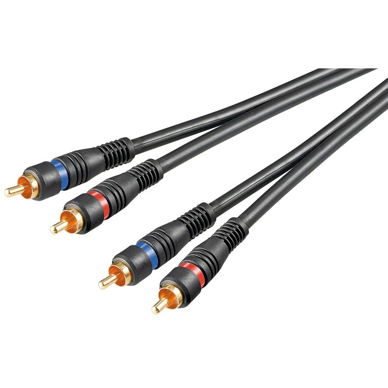 Cable RCA Doble Blindaje 2 Machos a 2 RCA Machos HQ 0.2m Goobay