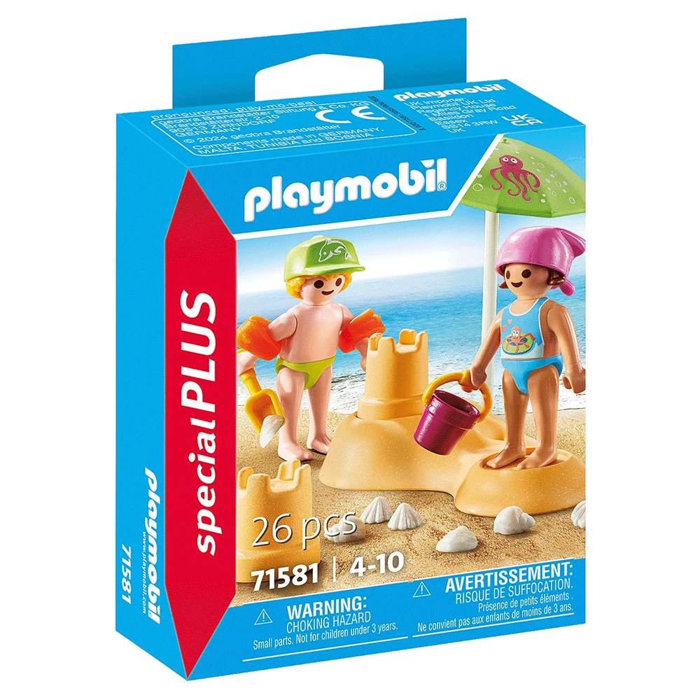 PLAYMOBIL - NIÑOS CON CASTILLO DE ARENA, 71581, TIENDA CON LICENCIA OFICIAL