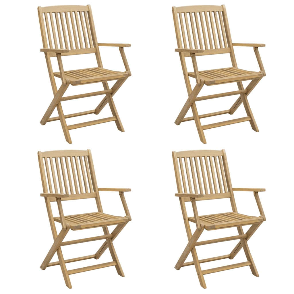 vidaXL Sillas de jardín plegables 4 uds madera acacia 54x61x88 cm