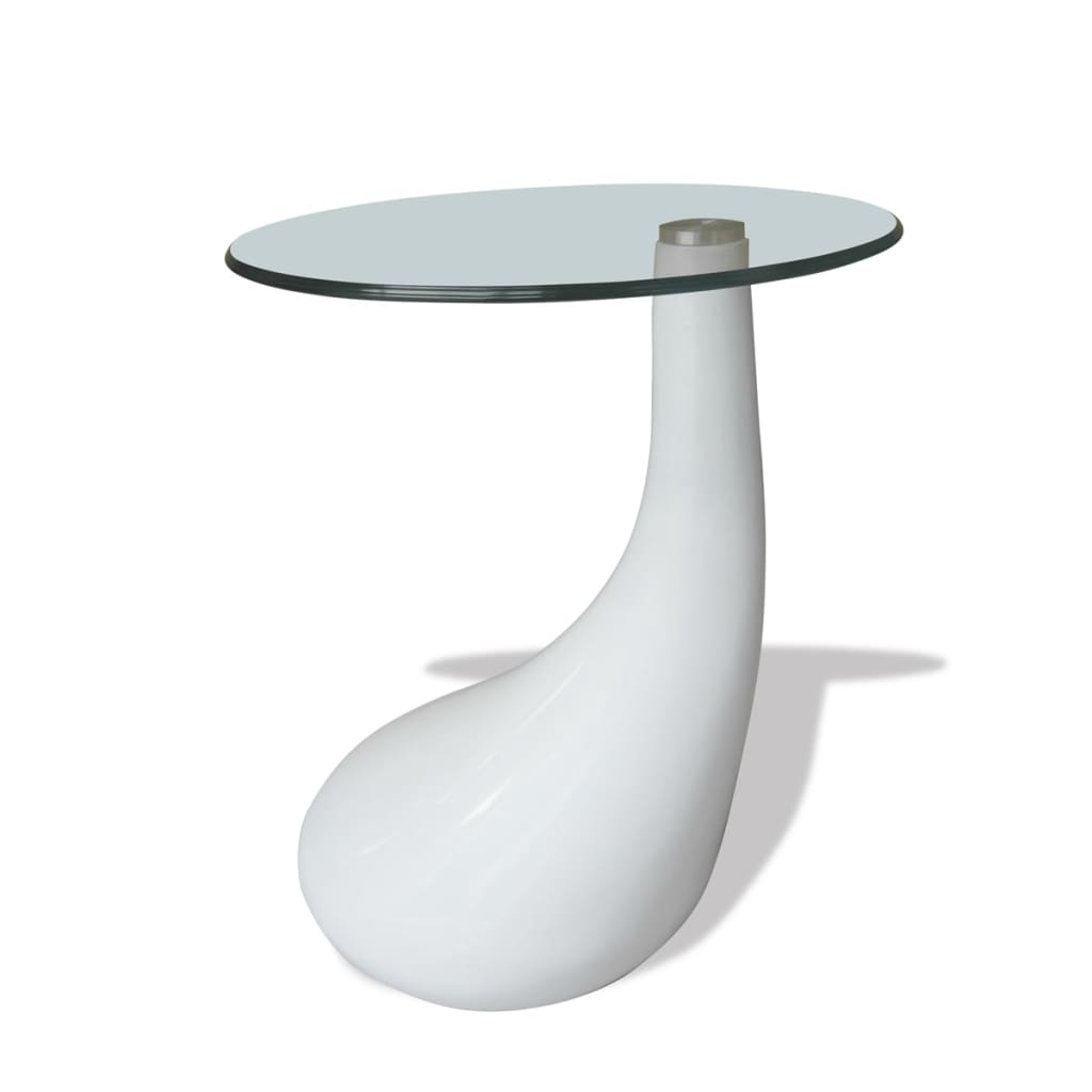 Vidaxl Mesa de Centro Redonda Vidrio Blanco 42cm Altura 55cm