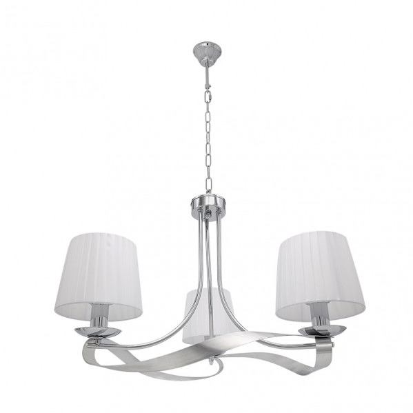 FABRILAMP Lampara de techo modelo Baeza Cromo con Pantalla Blanca