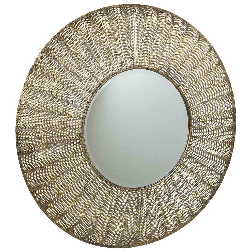 Wonderlust Deco - Espejo de pared de metal dorado 80.5x5.5x80.5 Dorado 80.5x5.5x80.5h cm