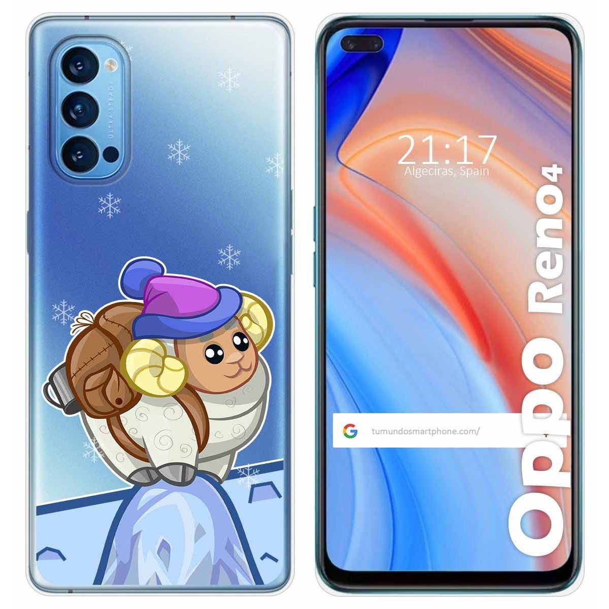 Tumundosmartphone Funda Gel Transparente para Oppo Reno 4 5G diseño Cabra Dibujos
