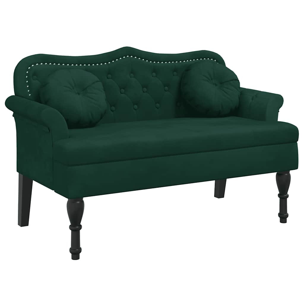 vidaXL Banco con cojines de terciopelo 120,5x65x75 cm Multicolor
