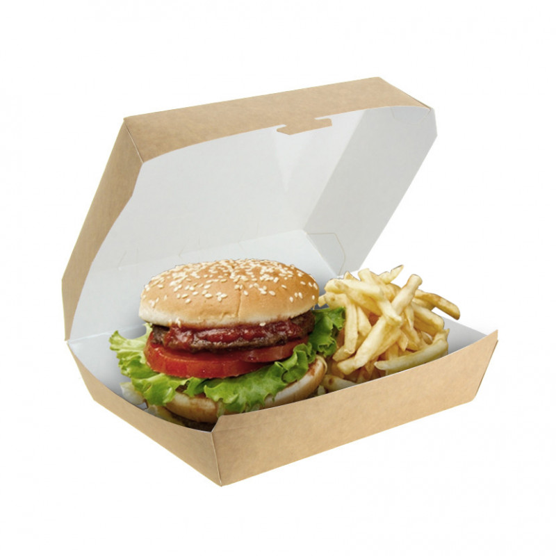 175 Uds. Caja menú de cartón kraft con laminado antigrasa | Ref: EG0050K