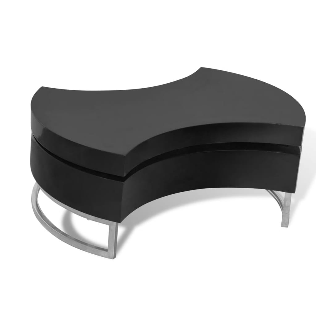 vidaXL Mesa de centro de forma ajustable Blanco, Negro, Mesita de Salón o Comedor o Auxiliar Mesa de Café Meuble Salón