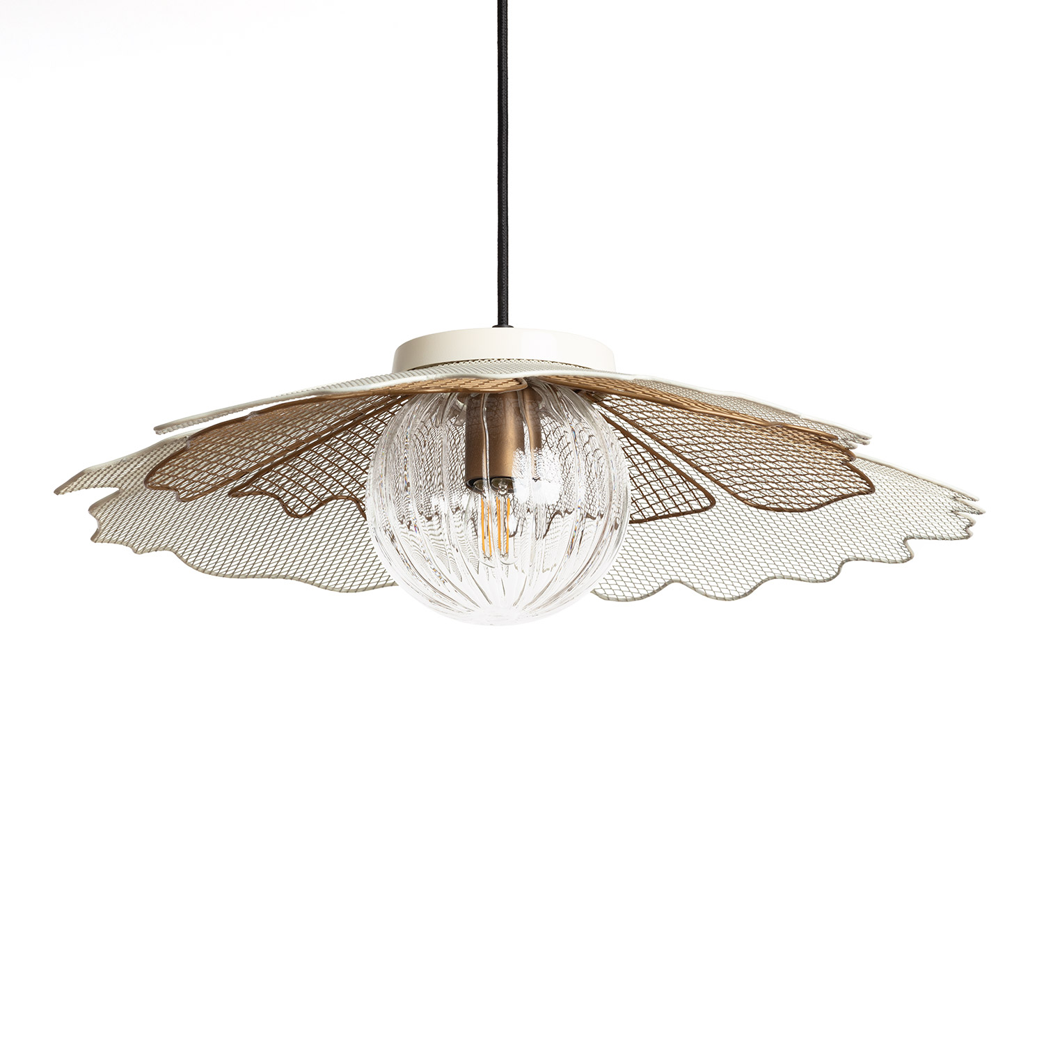 Ledkia Lámpara Colgante Metal Cristal Pianella  ILUZZIA Blanco