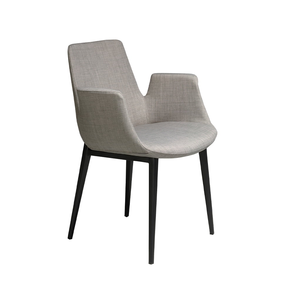 ANGEL CERDÁ 4002C Silla comedor tapizada tela , Gris  Negro , Tela , 59 x 58 x 82 cm.