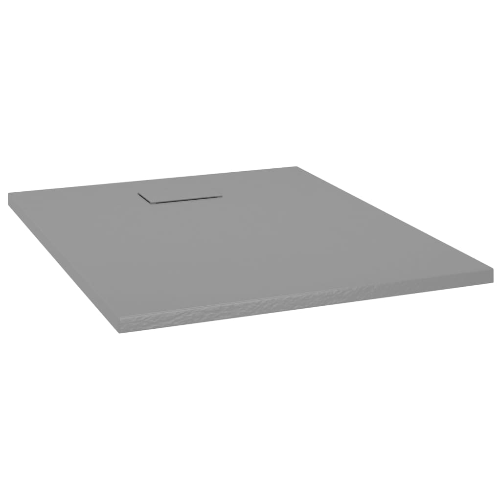 vidaXL Plato Ducha Resina Pizarra Extraplano Antideslizante 100x80 cm Color Blanco,  Gris,  Marrón y mas