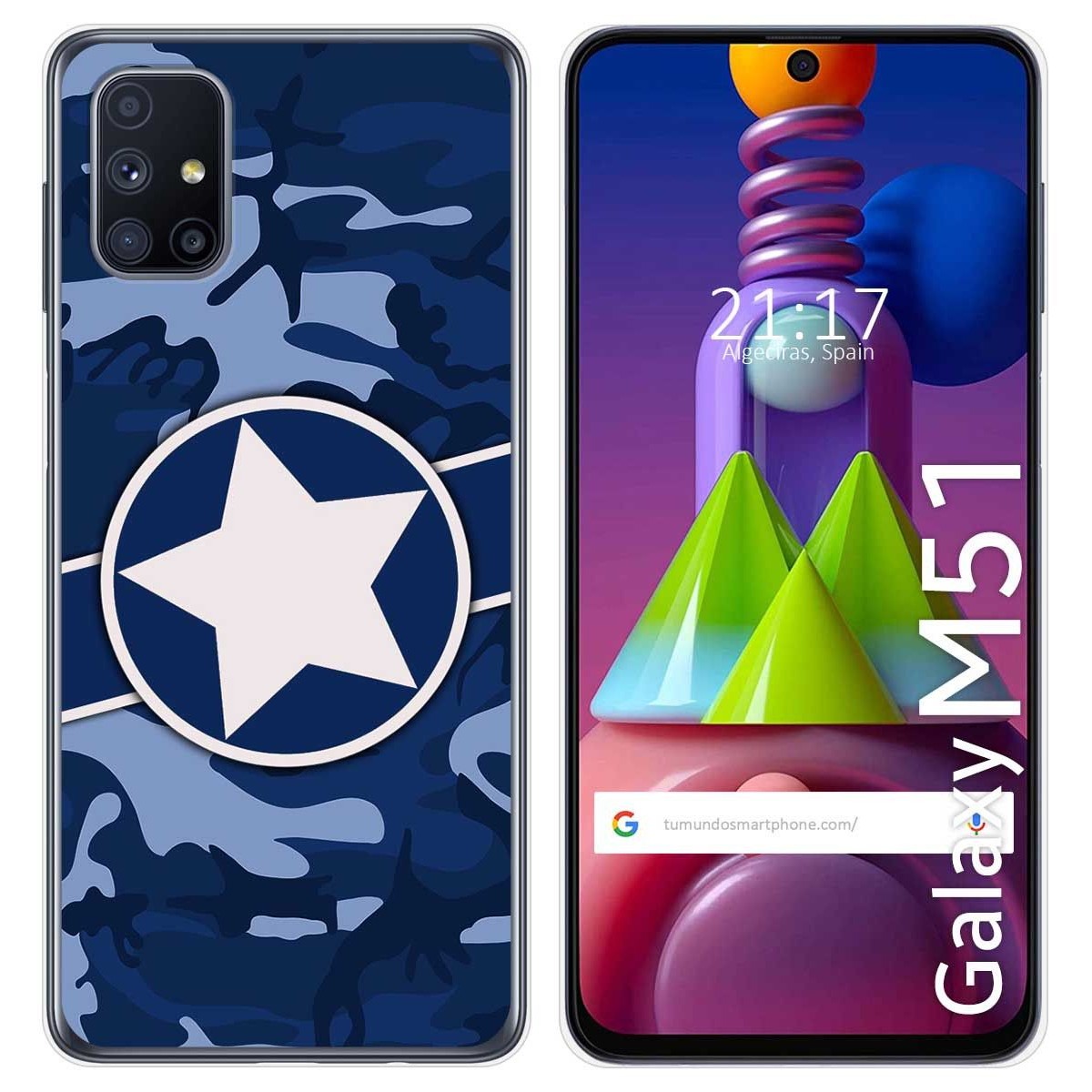 Tumundosmartphone Funda Gel Tpu para Samsung Galaxy M51 diseño Camuflaje 03 Dibujos