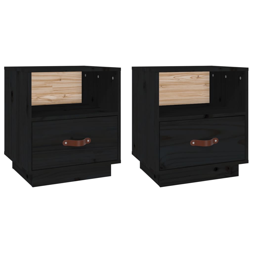 Vidaxl Mesita de Noche Madera Maciza Pino 40x34x45 Cm