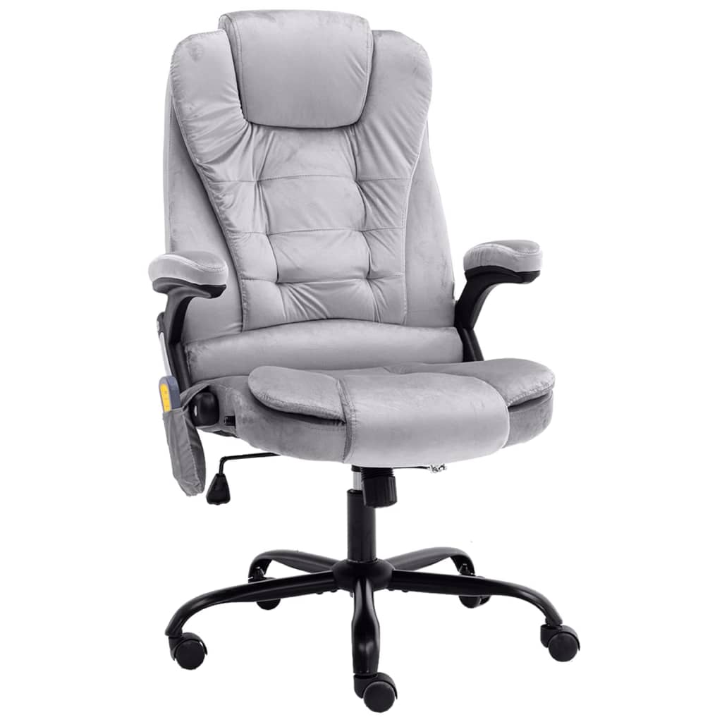 vidaXL Silla de oficina de terciopelo gris claro