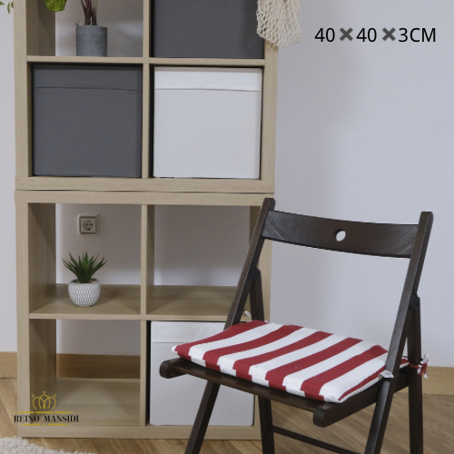 Cojín de Espuma REINO MANSIDI - Pack de 2 Cojines para Sillas - Estampados Lisos - Cómodo y Suave - 40x40x3cm