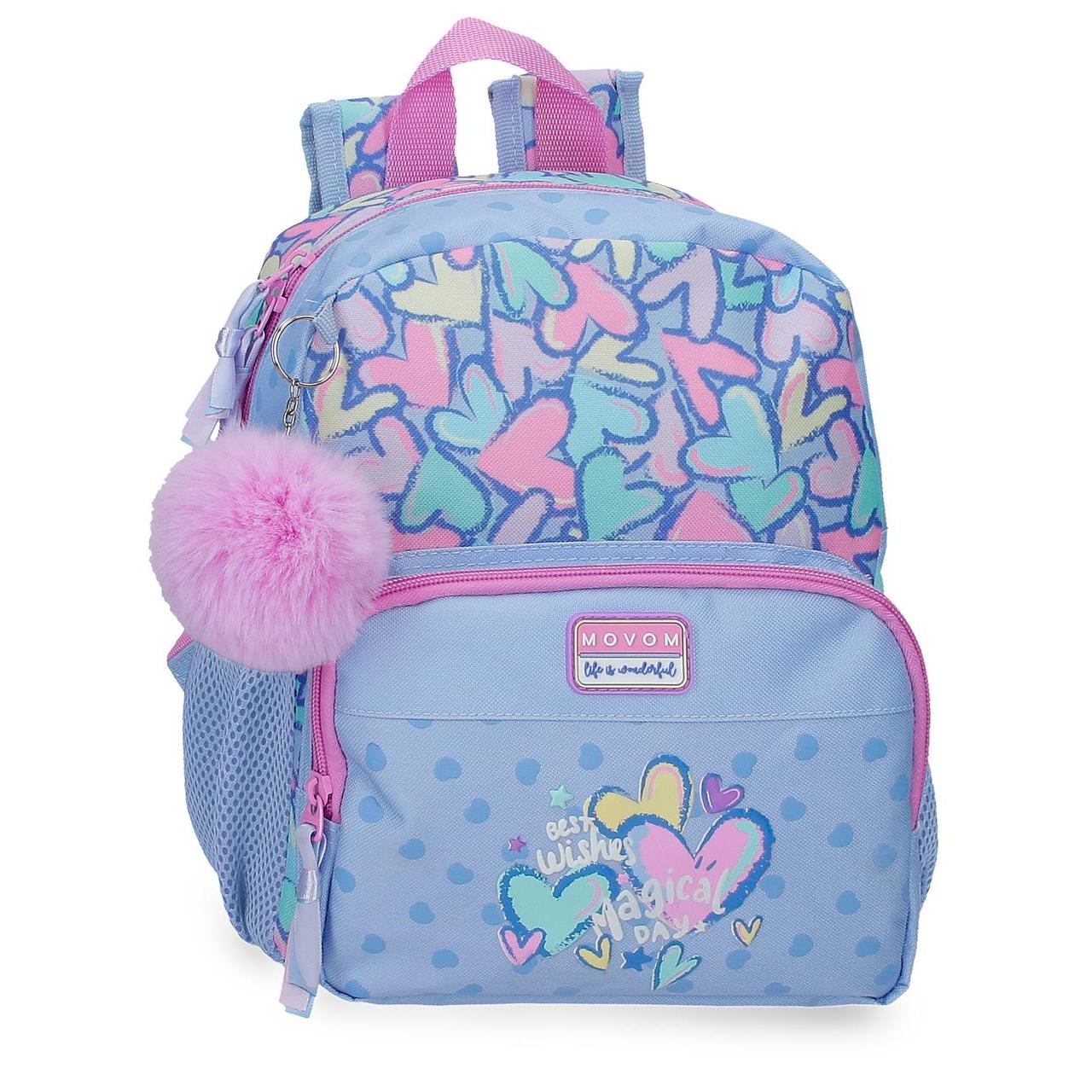 Mochila escolar adaptable a carro Movom Best Wishes 23x28x10cm Lila
