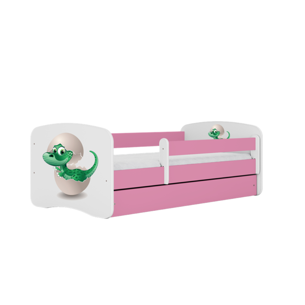 Cama 140 x 70 cm Kocot Kids com gaveta Babydreams Baby Dino Pink