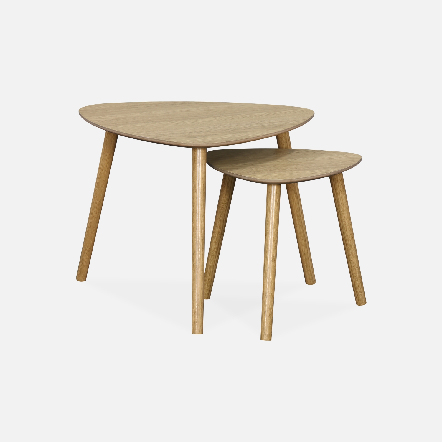 sweeek - Mesa de centro nido estilo escandinavo, set de 2 , Lena , 60x60x48