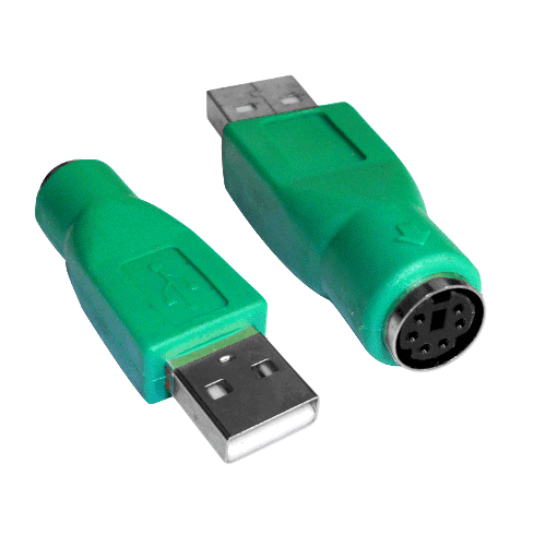 CABLEPELADO Adaptador PS2 a USB para Teclado y Ratón, Convertidor Hembra a Macho, Verde