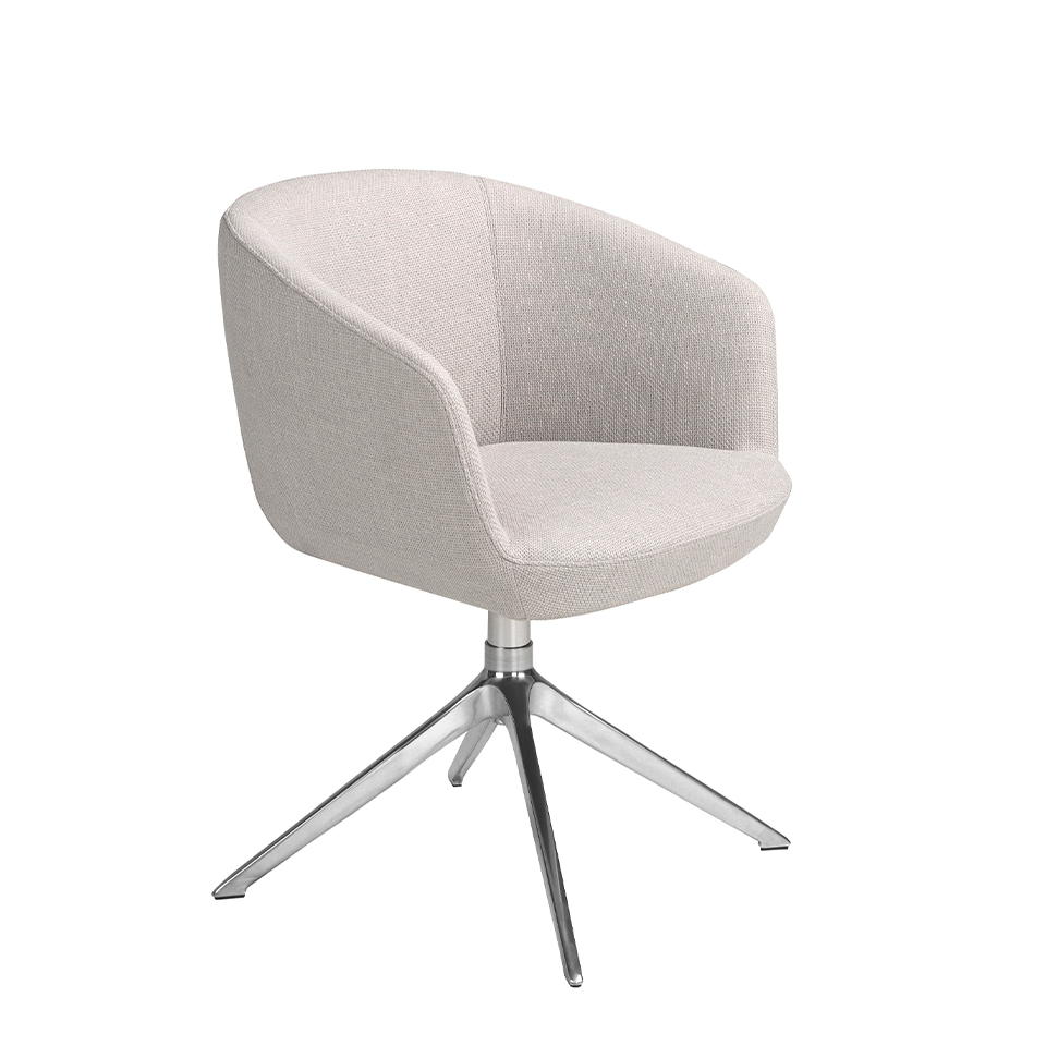 ANGEL CERDÁ 4133C Silla giratoria tela gris claro , Gris Claro , Tela , 67 x 59 x 80