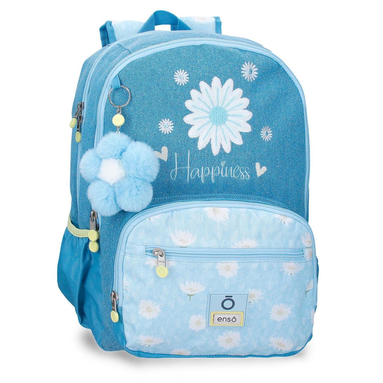 Mochila escolar adaptable a carro Enso Happiness 32x44x17cm Denim