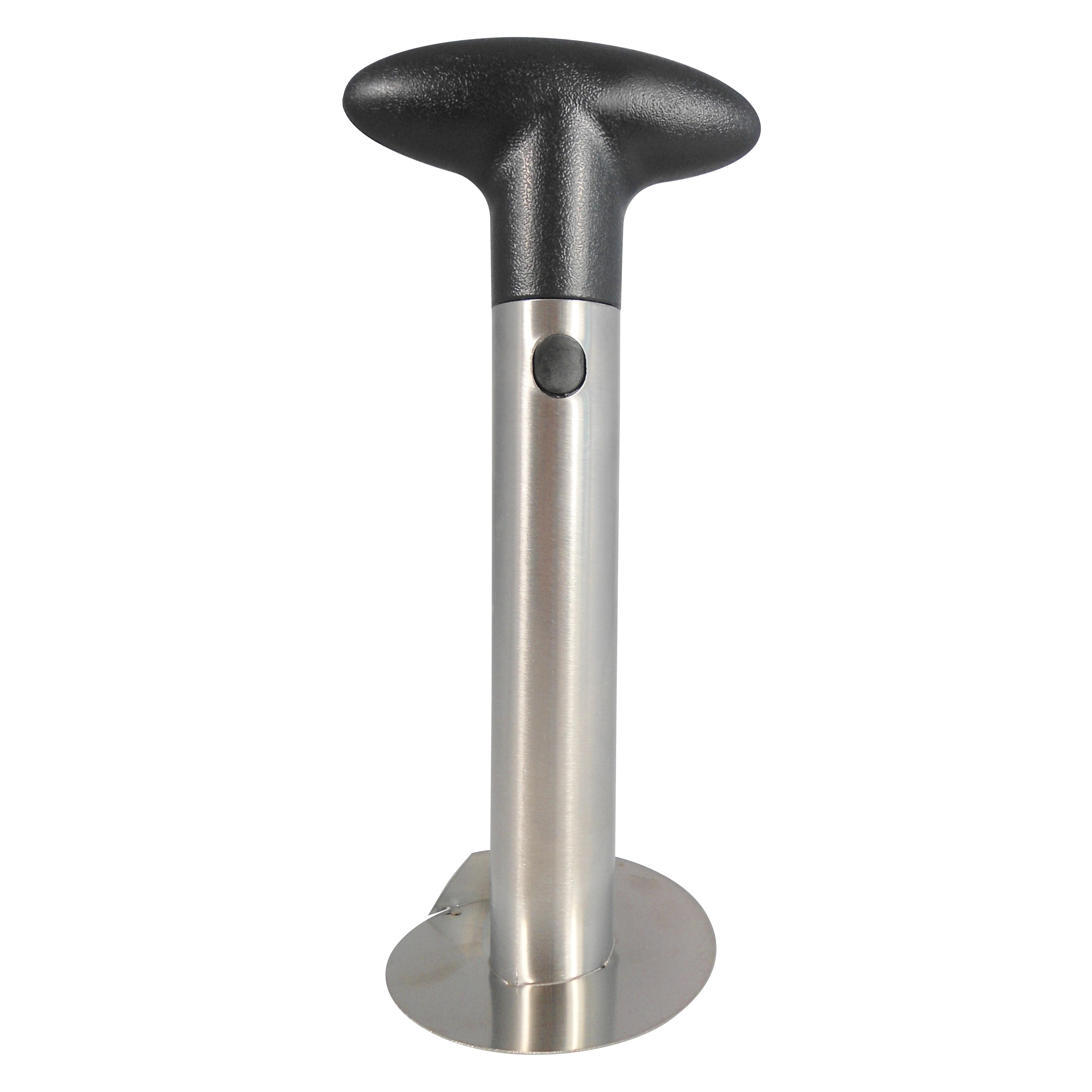 Cortador de piña Jocca de acero inoxidable para obtener rodajas perfectas sin perder jugosidad y poder reaprovechar la corteza de la piña para cocteles. Apto para el lavavajillas.