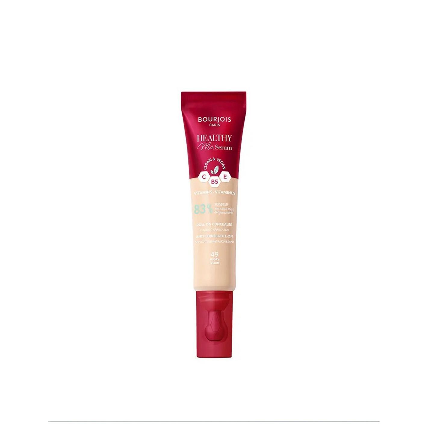 Bourjois - Corrector Líquido Healthy Mix Serum para ojeras y imperfecciones, con vitamina C y cafeína antioxidante, acabado natural y textura sedosa para piel normal a mixta