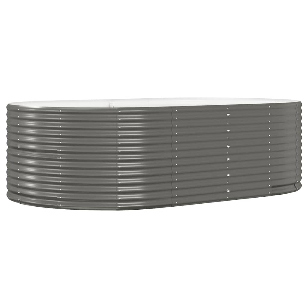 vidaXL Jardinera arriate acero recubrimiento polvo 212x140x68 cm Color Gris,  Plateado,  y mas