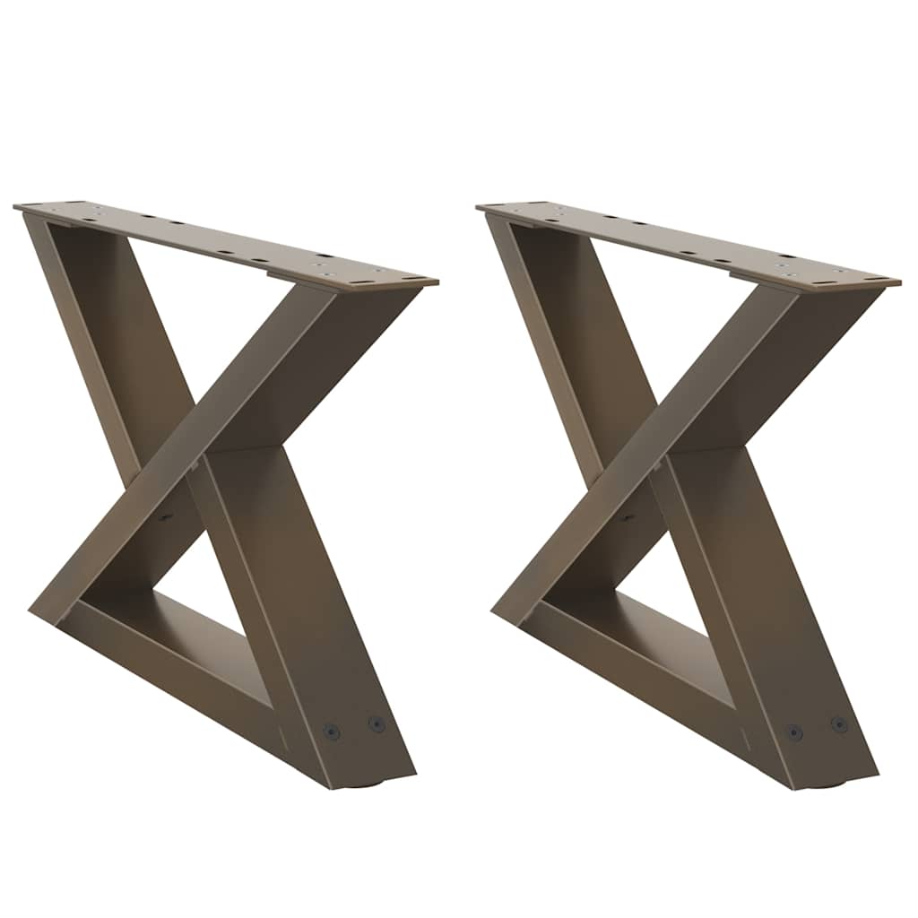 vidaXL Patas para mesa de centro (2 unidades) 50 x (30-31,3) cm, acero