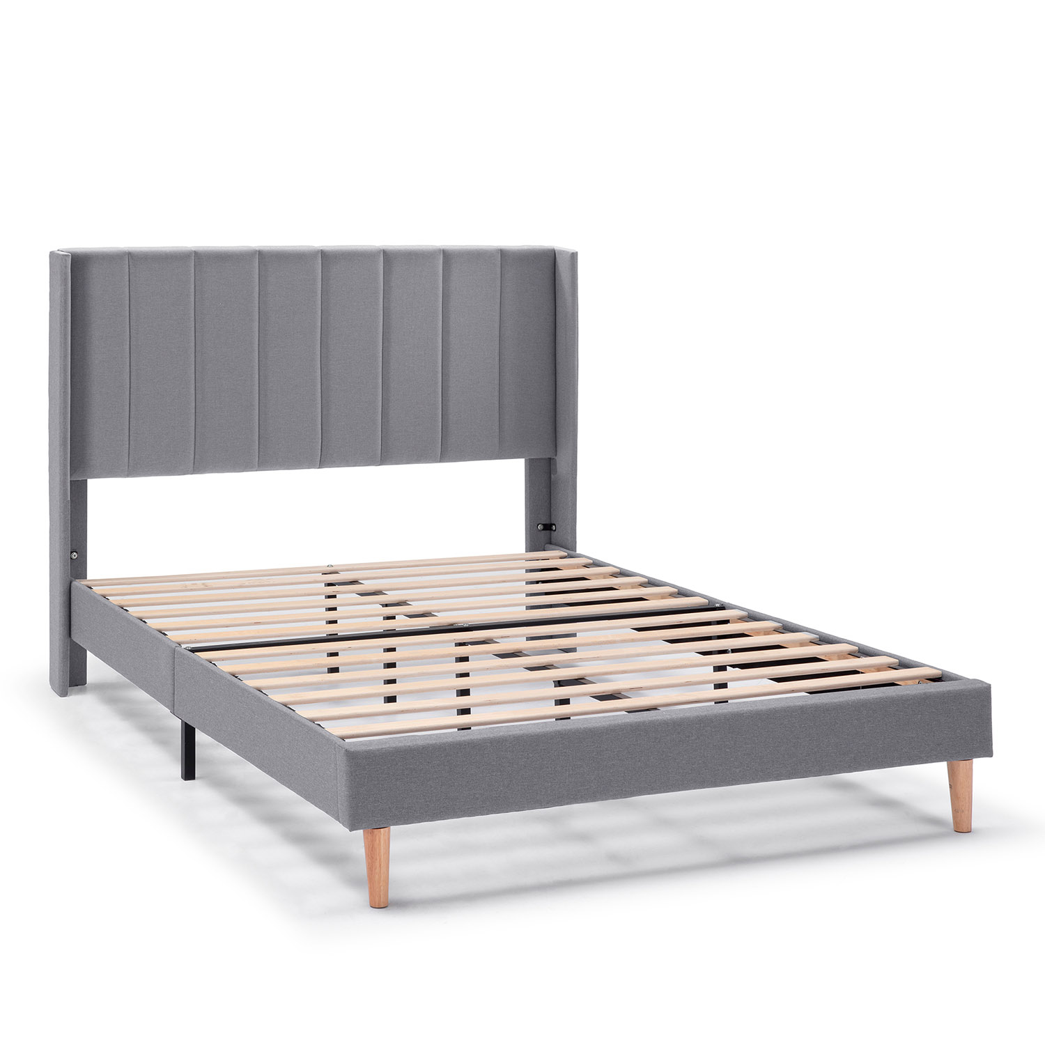 VS Venta-Stock Estructura de cama tapizada Noelia de 30 cm Gris Oscuro