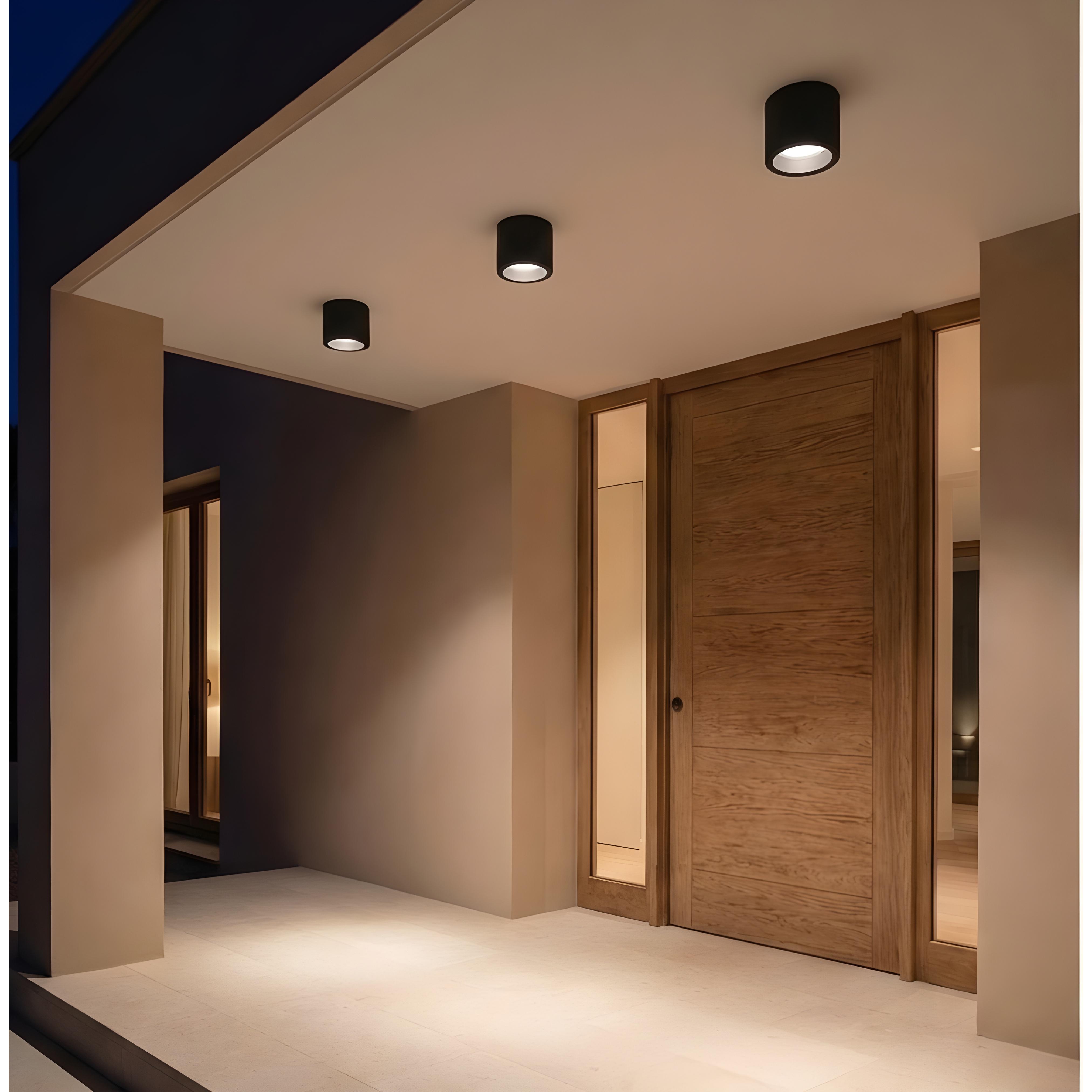 LEDS C4 Plafon Ip66 Cosmos Led Ø126Mm Led 12W Blanco Cálido - 3000K On-Off Gris Urbano