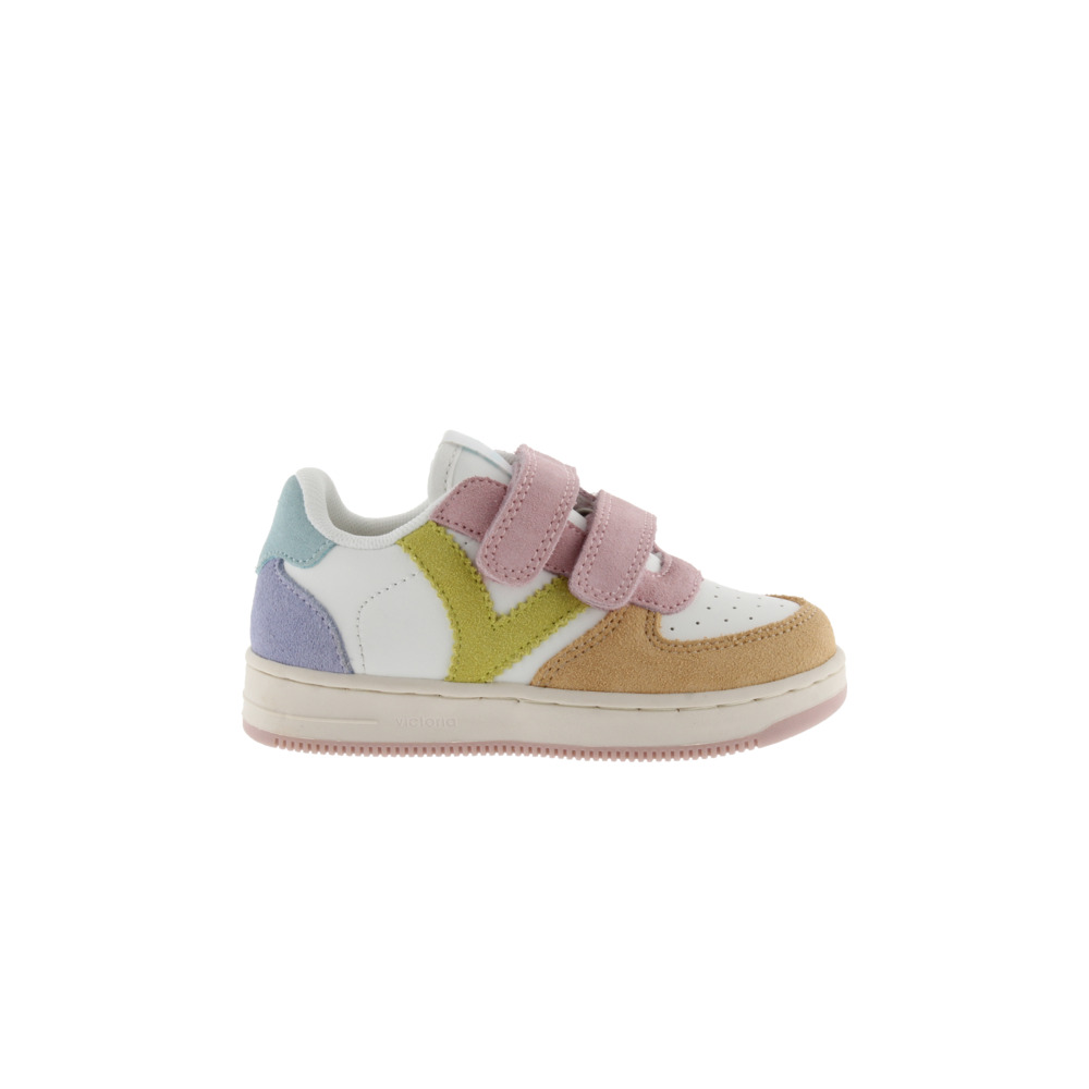 Victoria Tiempo Zapatillas de efecto piel con piezas multicolor de serraje y tiras adherentes 1124116
