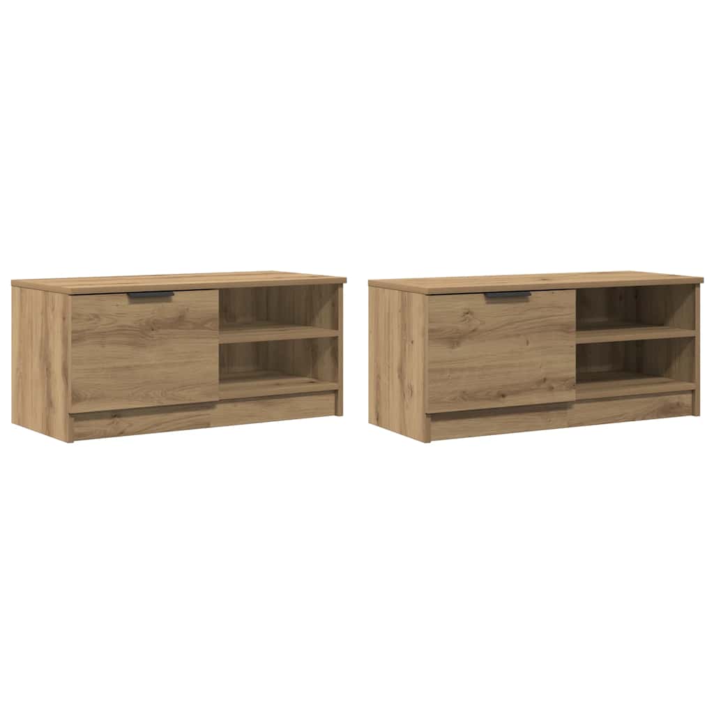 vidaXL Muebles para TV 2 uds madera roble artisan 80x35x36,5 cm