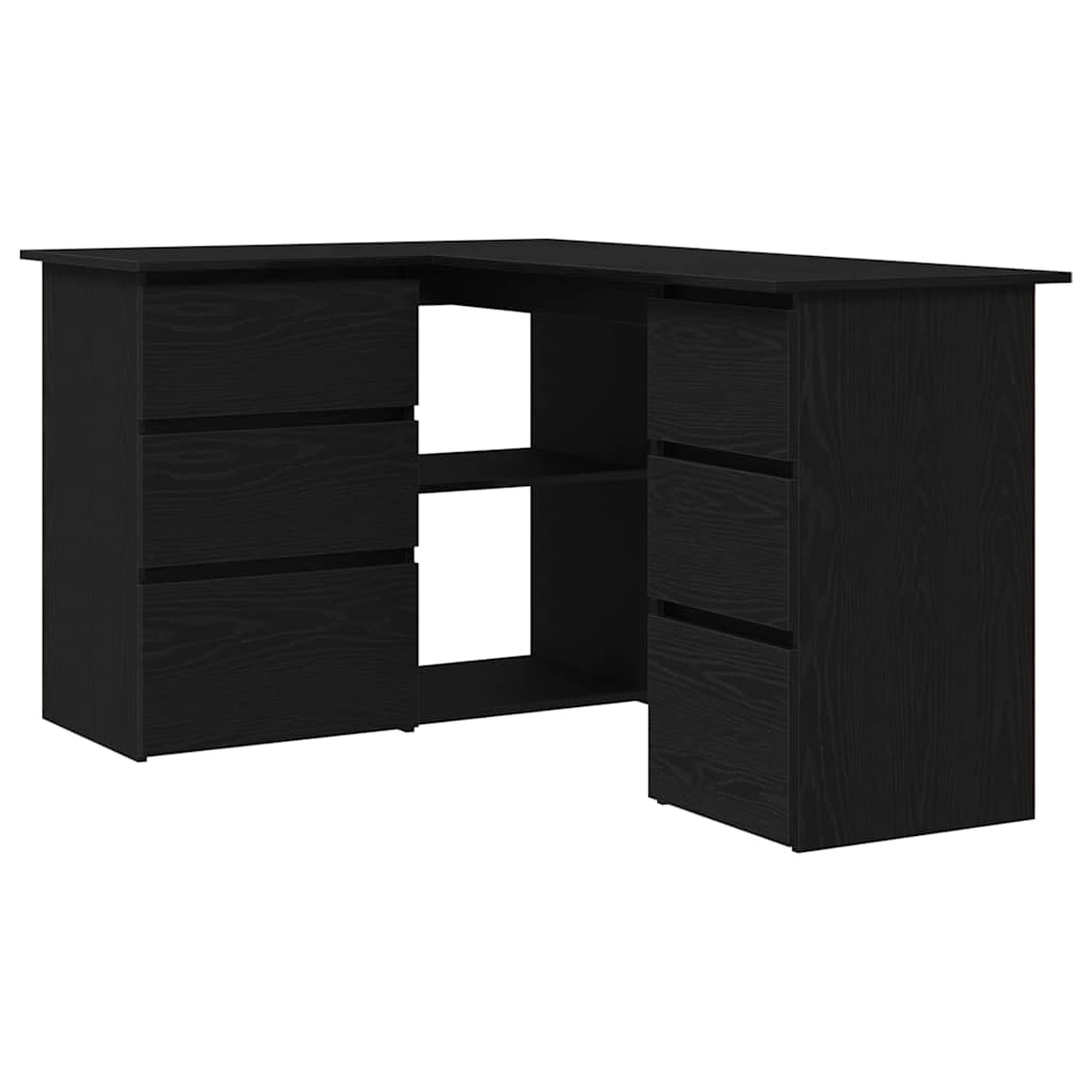 vidaXL Escritorio Roble Negro 145 x 100 x 76 cm Madera de ingeniería