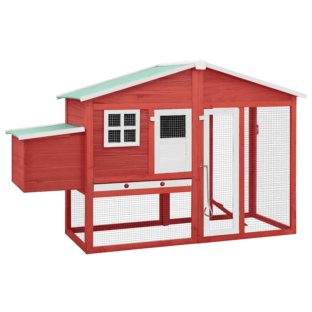 vidaXL Gallinero con ponedero madera maciza abeto