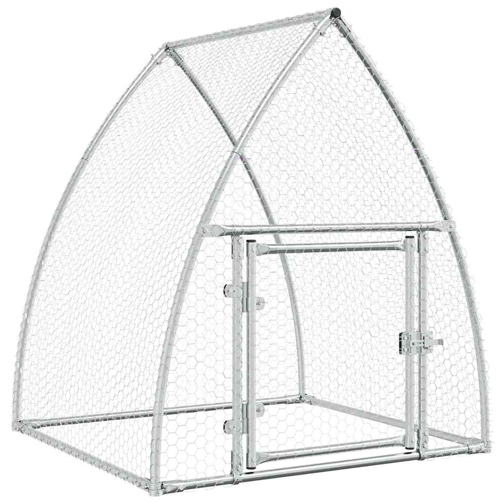 vidaXL Jaula para Gallinas Gallinero Caseta Animales Acero Galvanizado Plateado