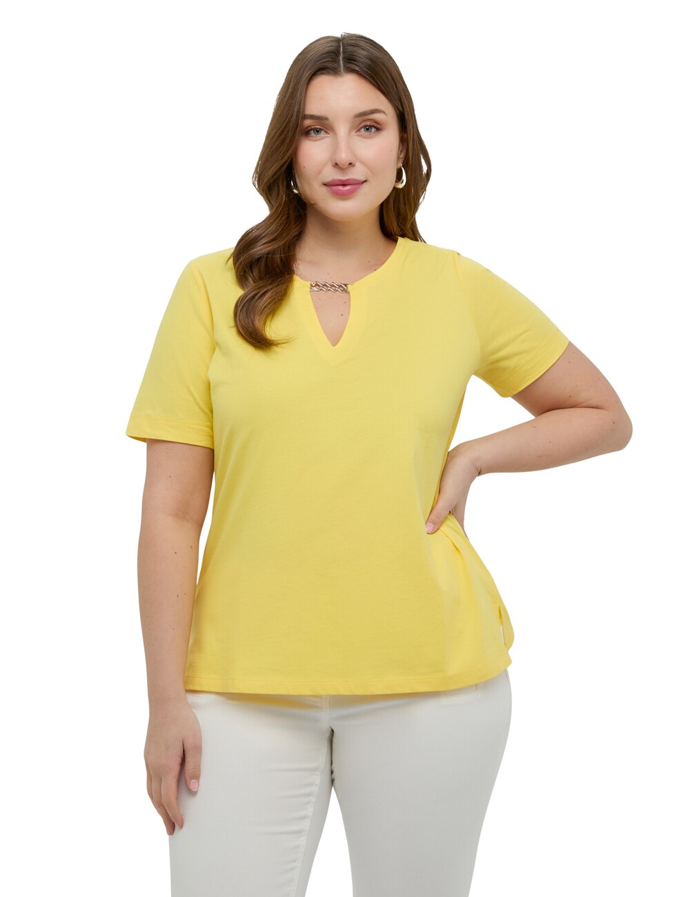 Fiorella Rubino - Camiseta de algodón con cadenita dorada