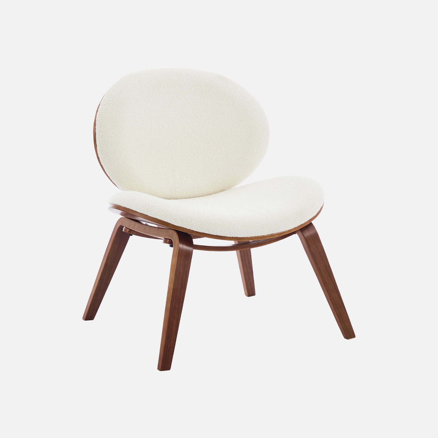sweeek - Sillón de madera curvada y borreguito , Ines , 66x59x76