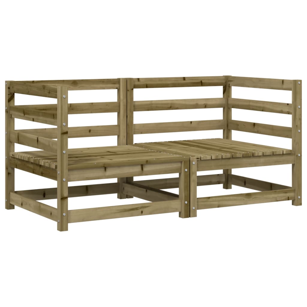 Vidaxl Sofás Esquineros Jardín 2 Uds Madera Pino Impregnada Pino Natural