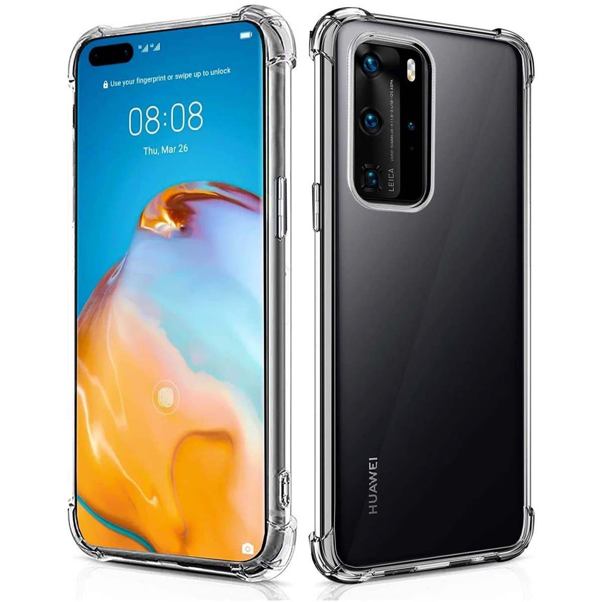 Tumundosmartphone Funda Gel Tpu Anti-Shock Transparente para Huawei P40 Pro