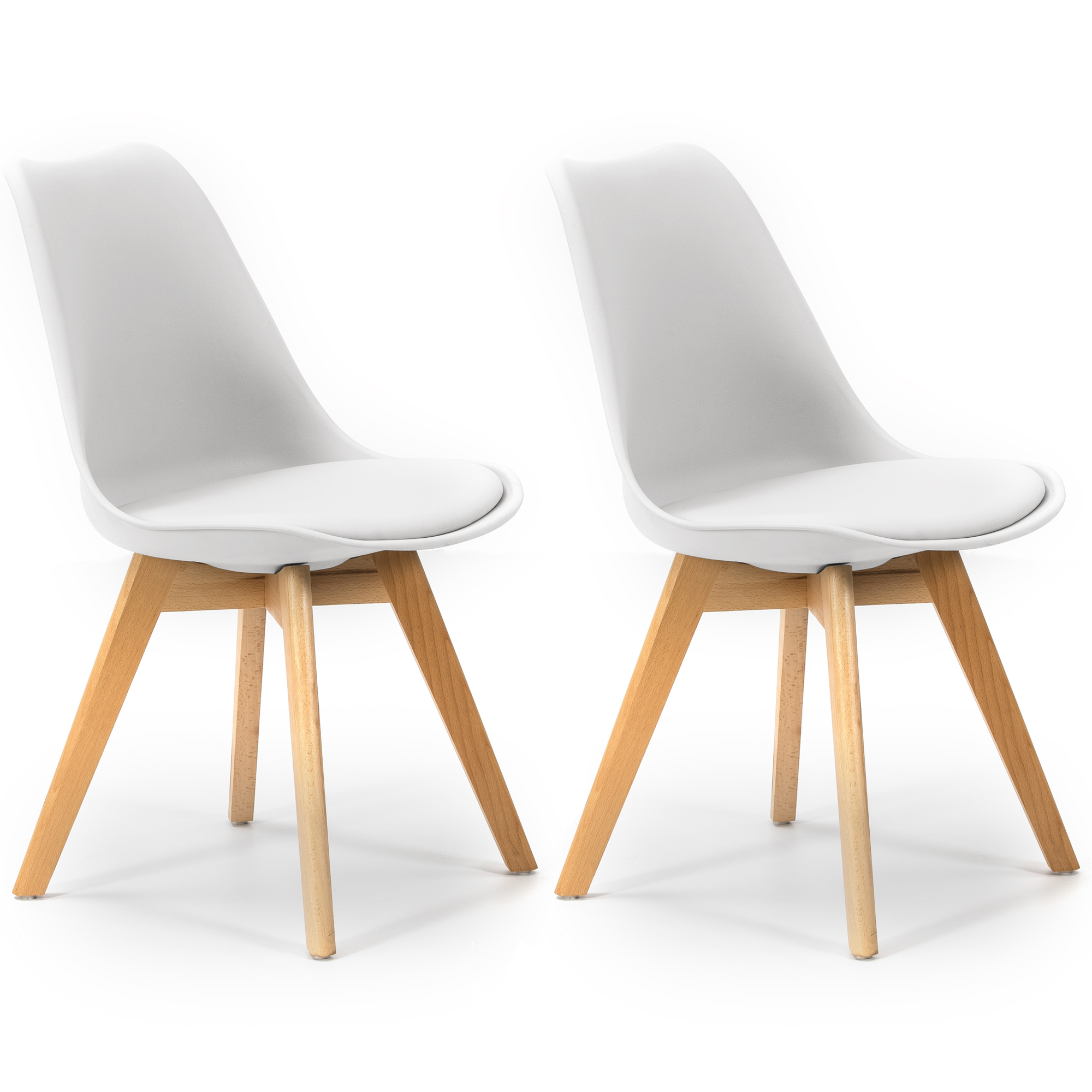 VS Venta-Stock - Pack de 2 sillas de comedor modelo Klara en color blanco